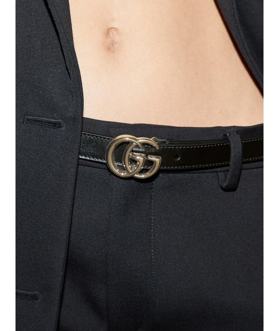 GUCCI Черный кожаный ремень, фото 4