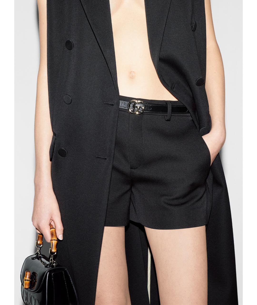 GUCCI Черный кожаный ремень, фото 2