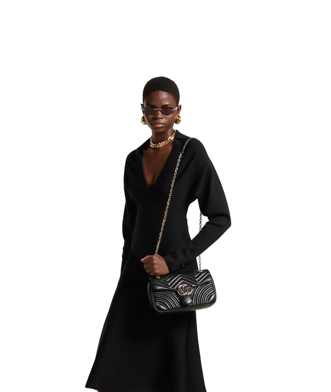 GUCCI Черная кожаная сумка через плечо, фото 3