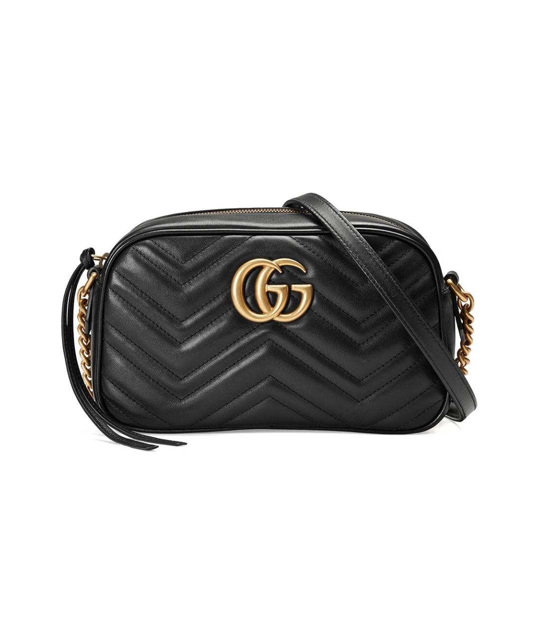 GUCCI Черная кожаная сумка через плечо, фото 1