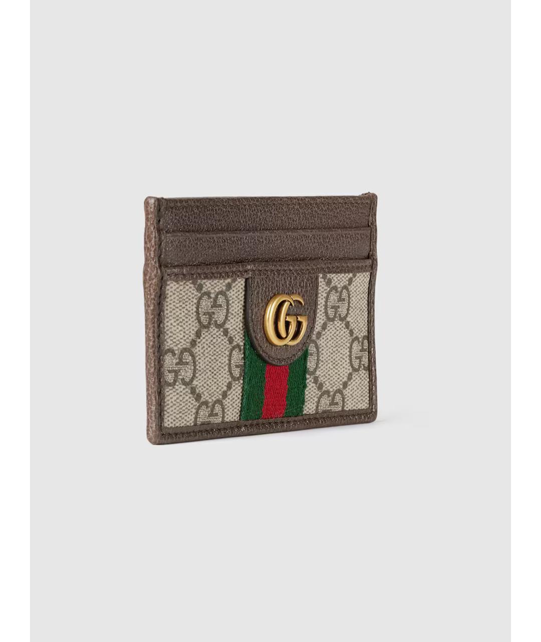 GUCCI Коричневый кожаный кардхолдер, фото 3