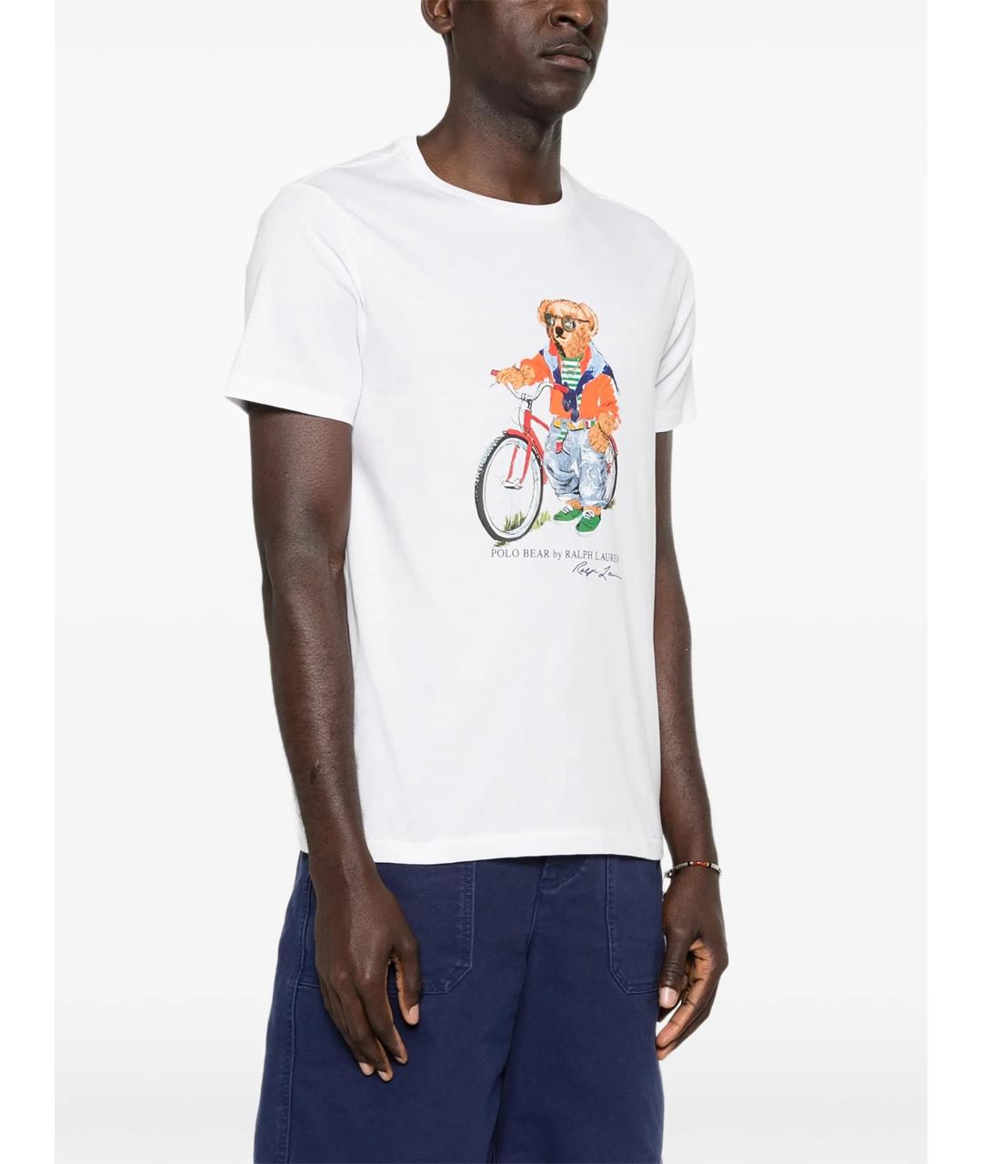POLO RALPH LAUREN Белая хлопковая футболка, фото 3