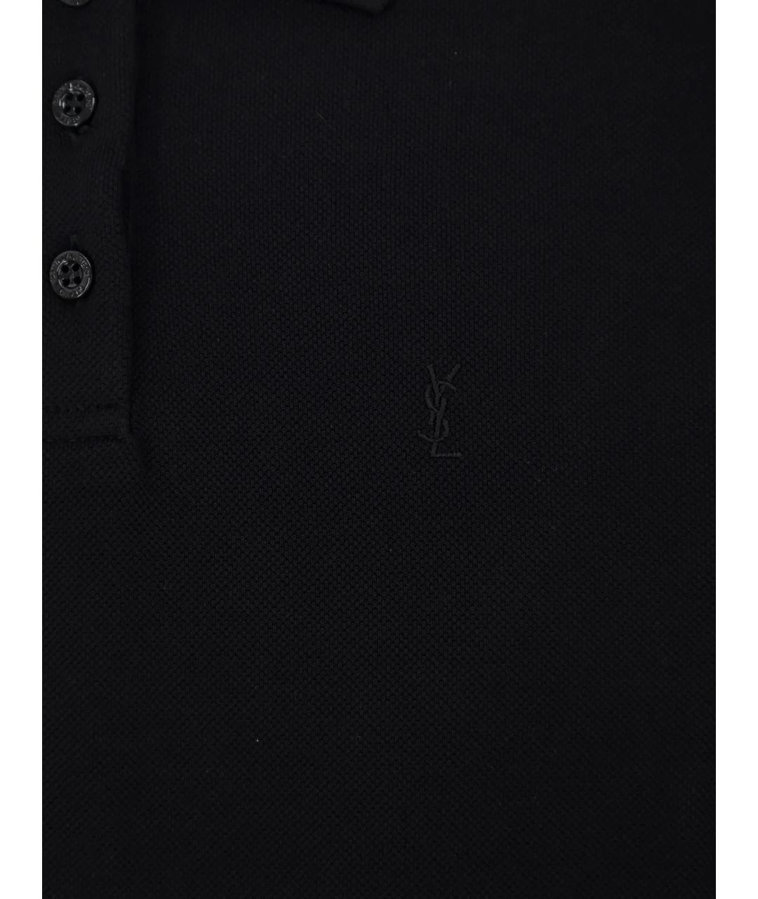 SAINT LAURENT Черное хлопковое повседневное платье, фото 3