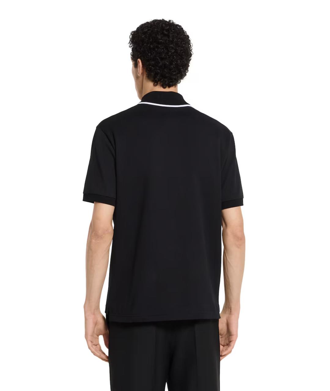 GUCCI Черное хлопковое поло с коротким рукавом, фото 4