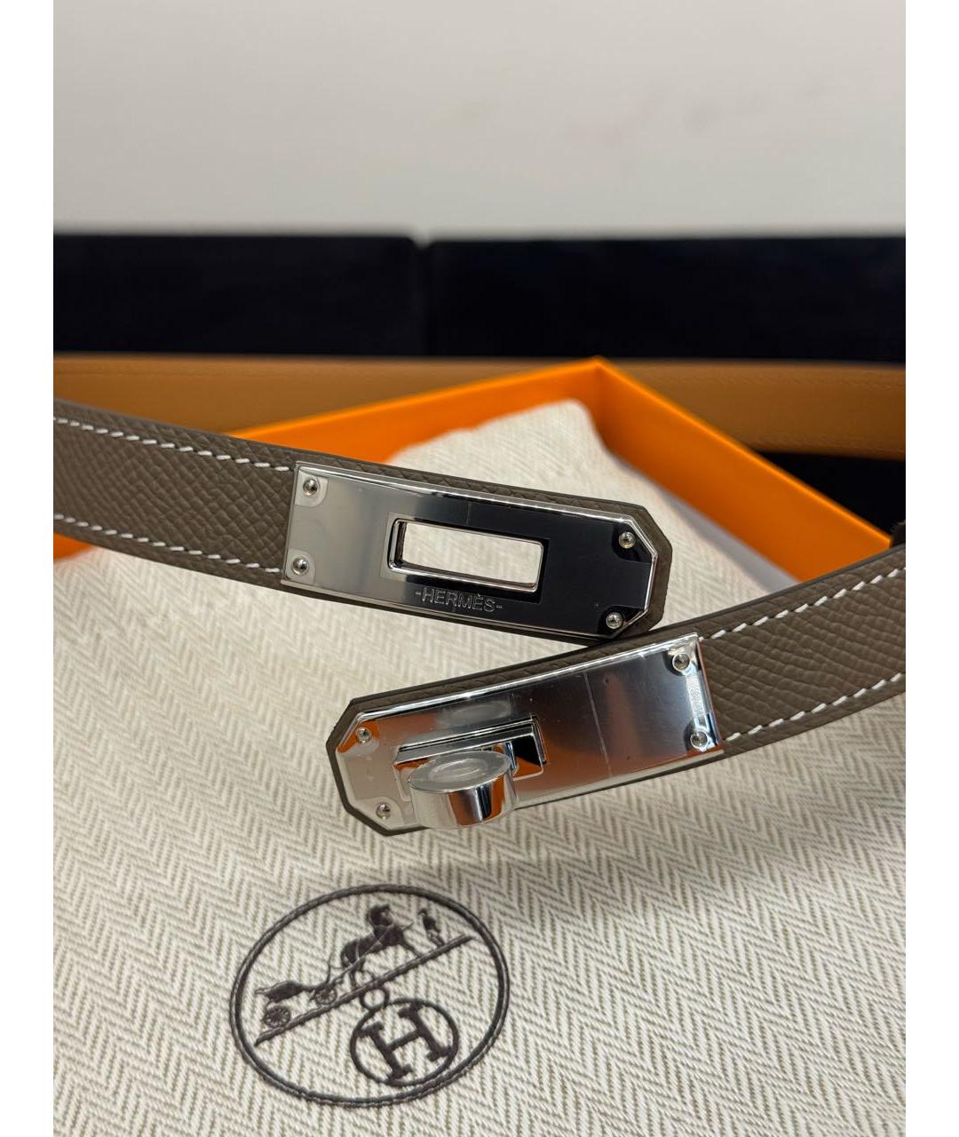HERMES Коричневый кожаный ремень, фото 5