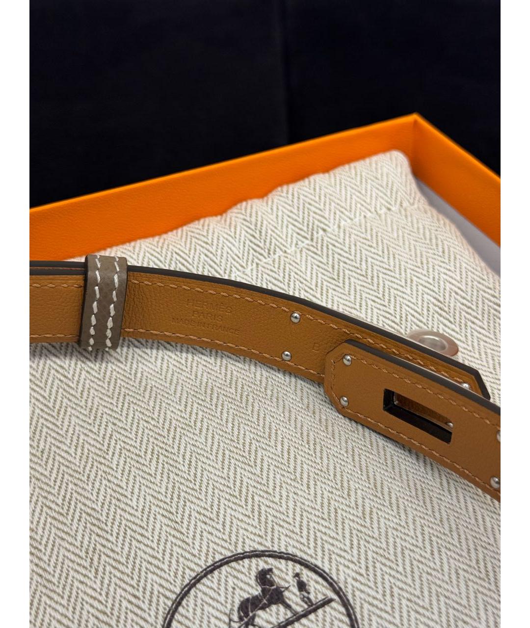 HERMES Коричневый кожаный ремень, фото 6