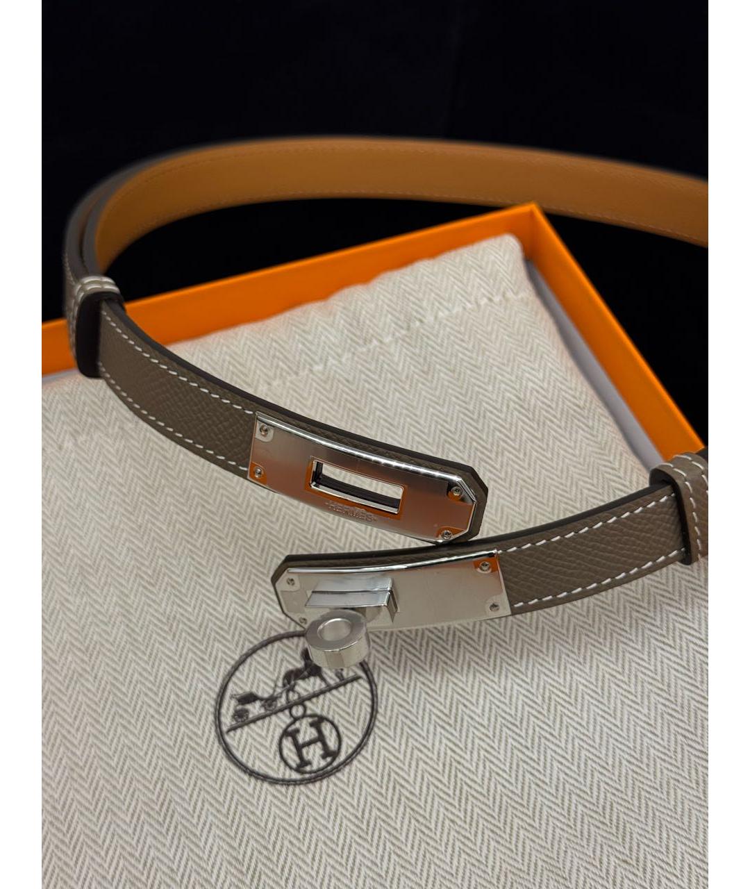 HERMES Коричневый кожаный ремень, фото 4