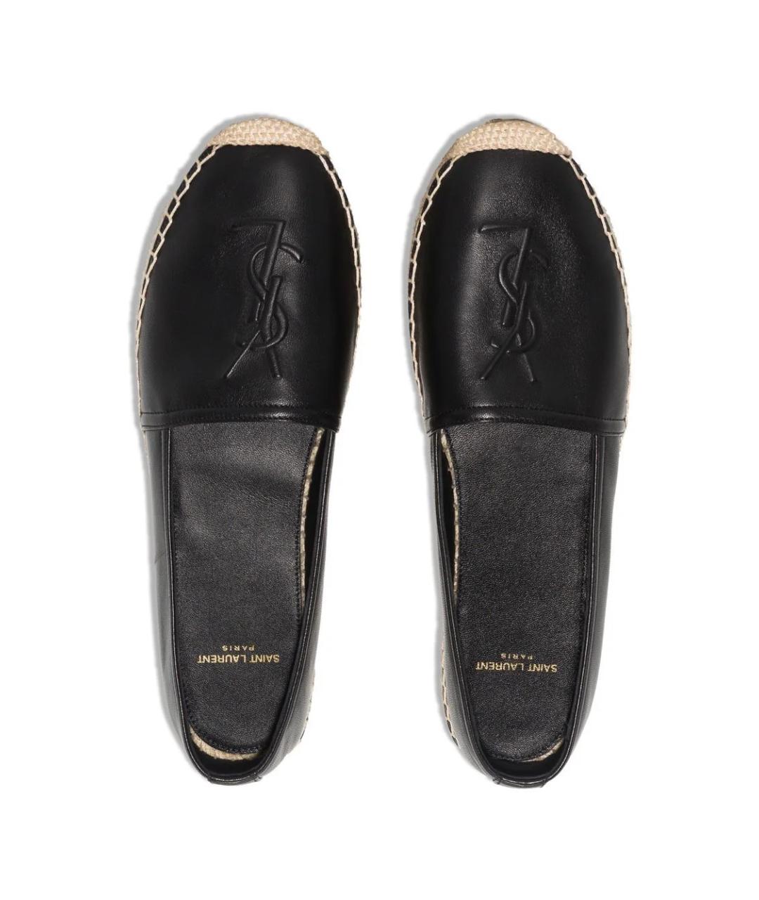 SAINT LAURENT Черные кожаные эспадрильи, фото 4