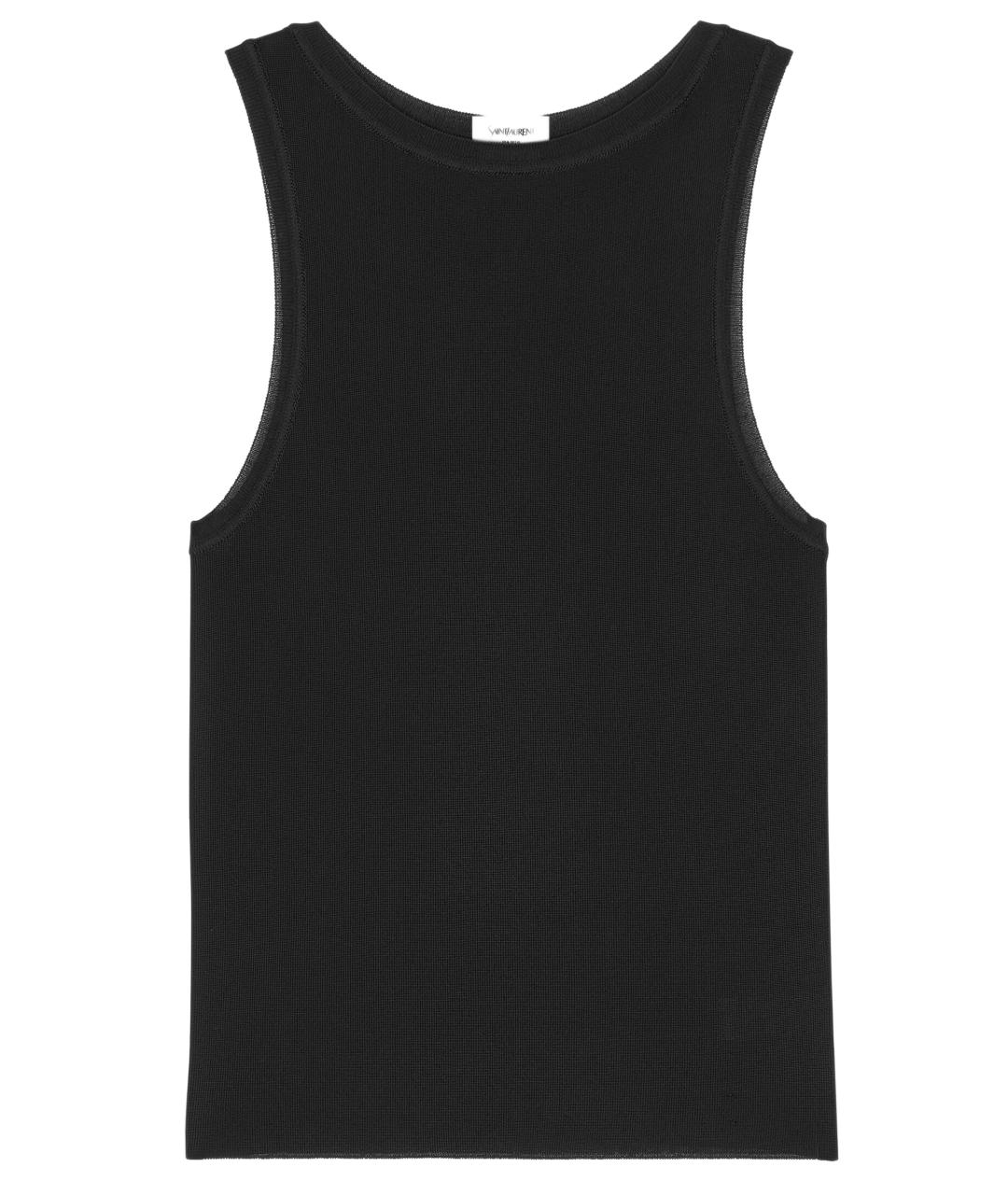 SAINT LAURENT Черная вискозная майка, фото 1