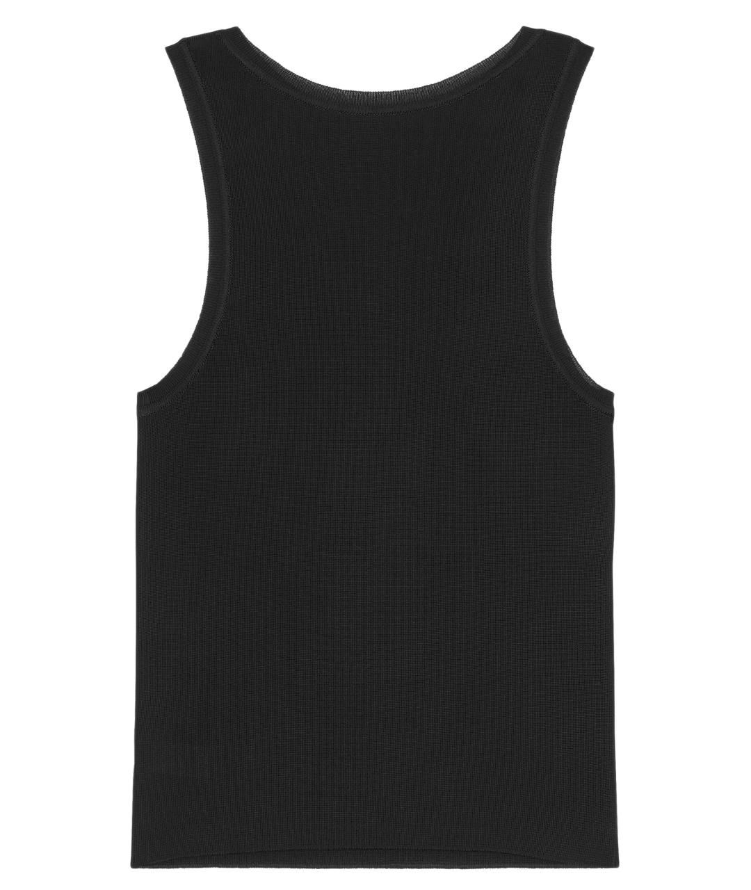 SAINT LAURENT Черная вискозная майка, фото 2