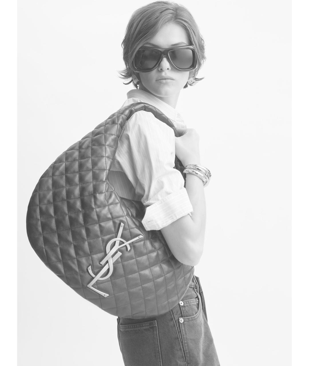 SAINT LAURENT Зеленая кожаная сумка через плечо, фото 2