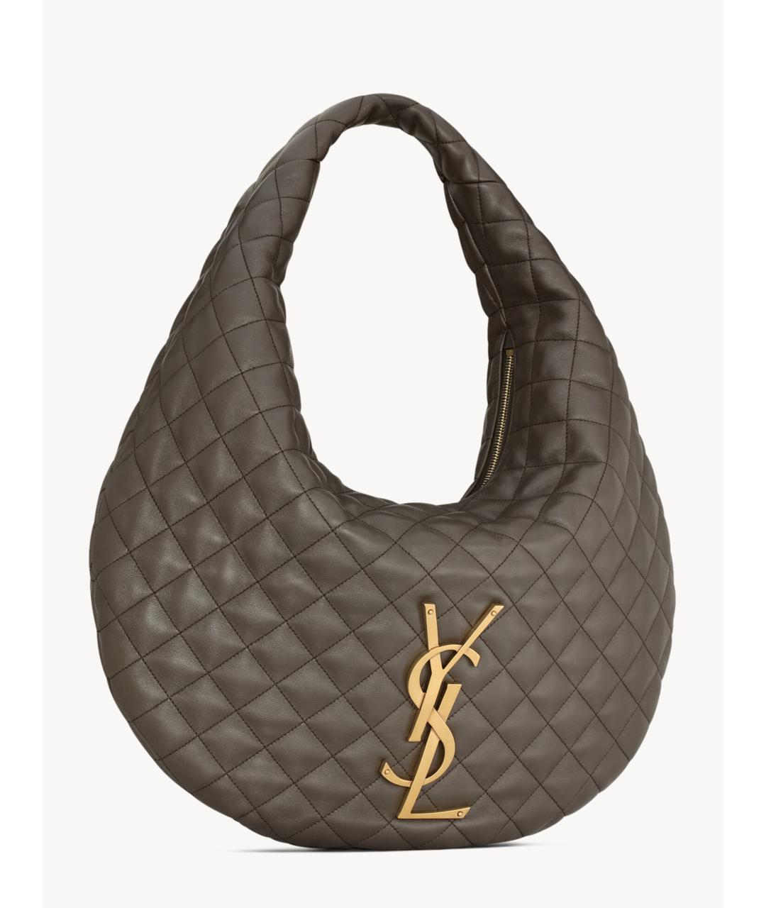 SAINT LAURENT Зеленая кожаная сумка через плечо, фото 5