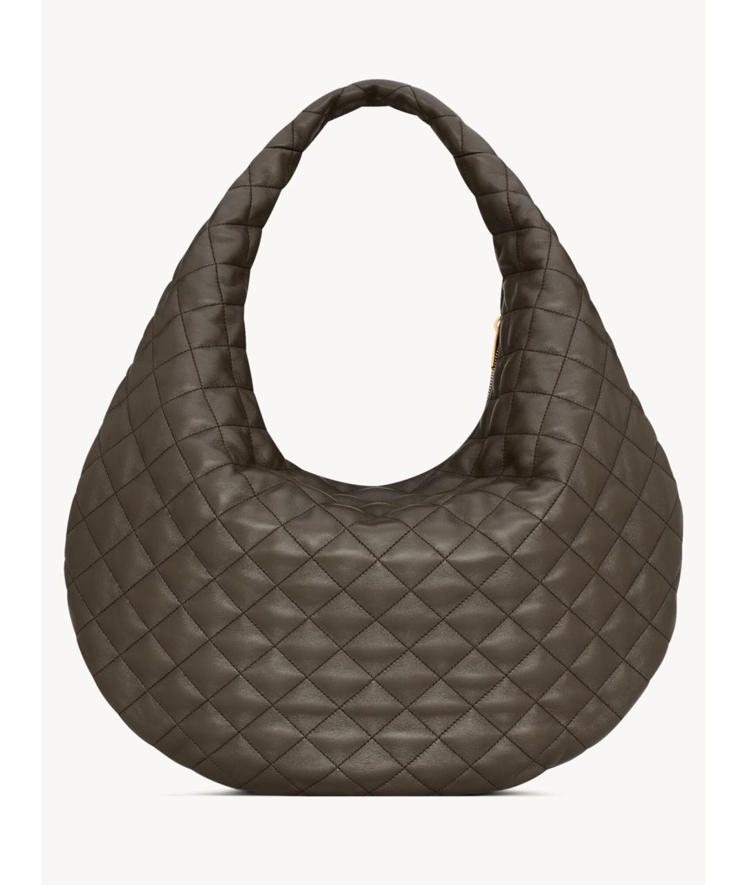 SAINT LAURENT Зеленая кожаная сумка через плечо, фото 3