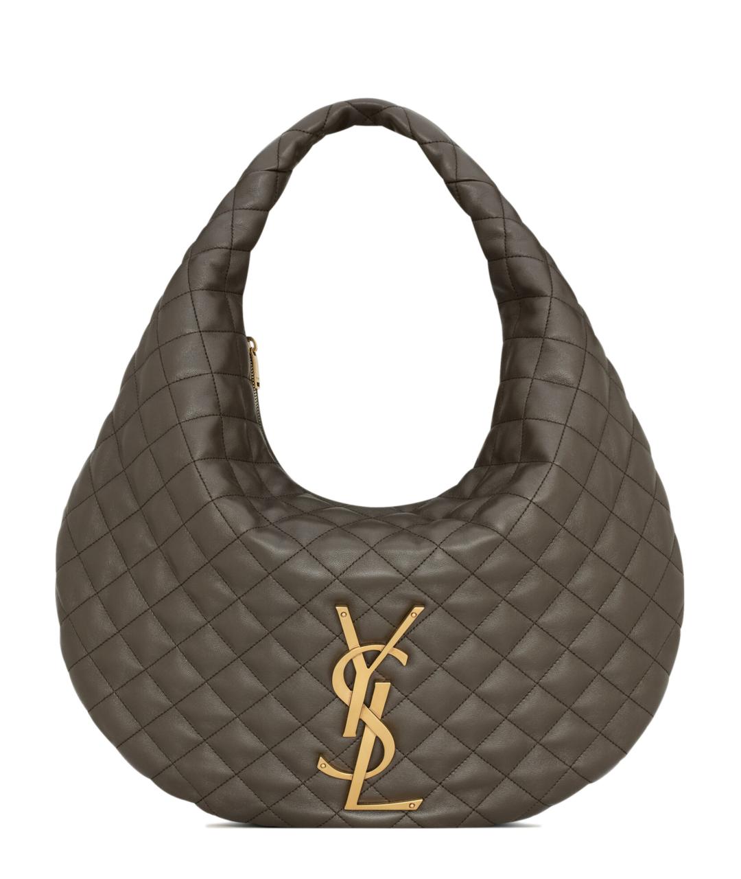 SAINT LAURENT Зеленая кожаная сумка через плечо, фото 1