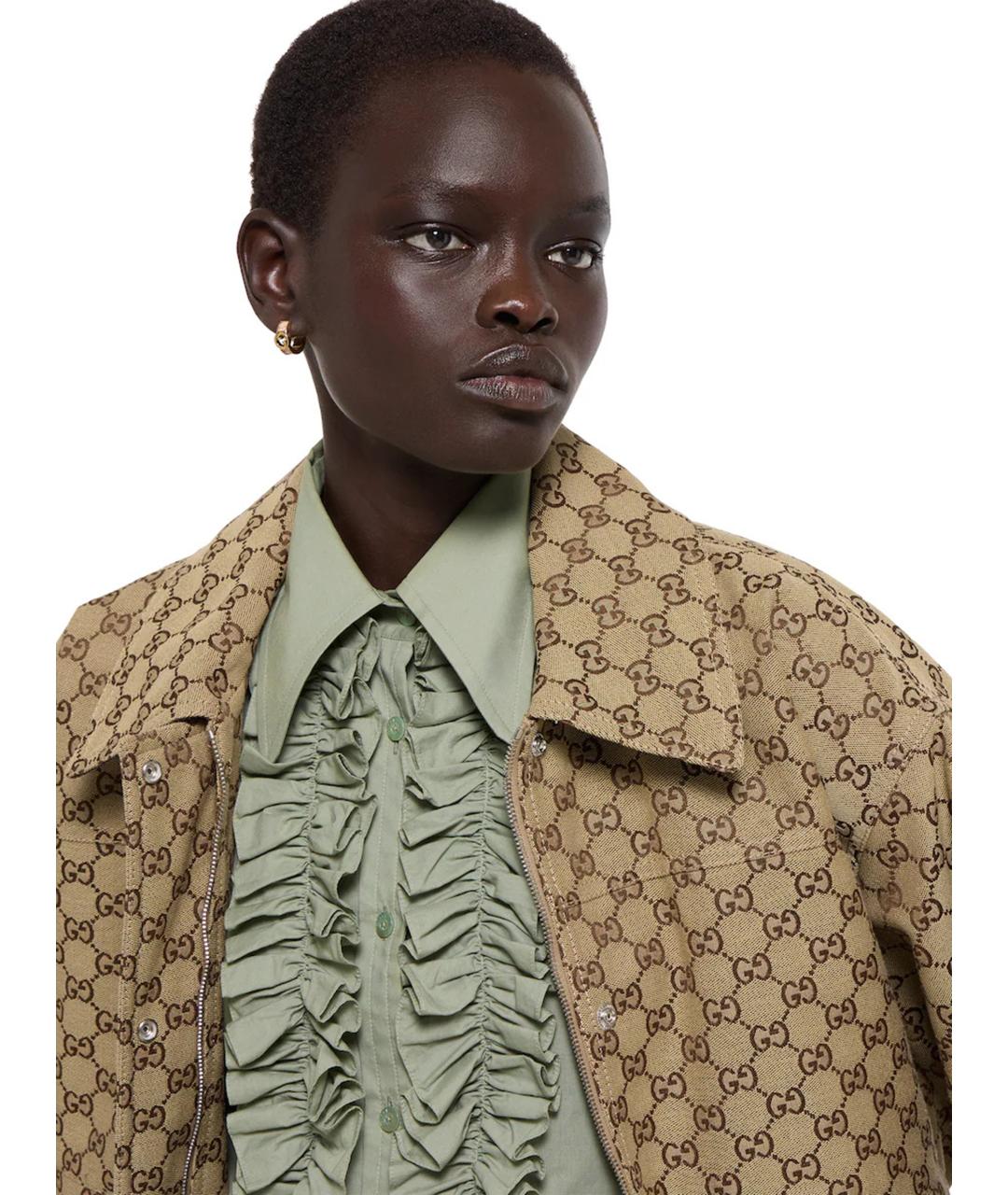 GUCCI Бежевая хлопковая куртка, фото 3