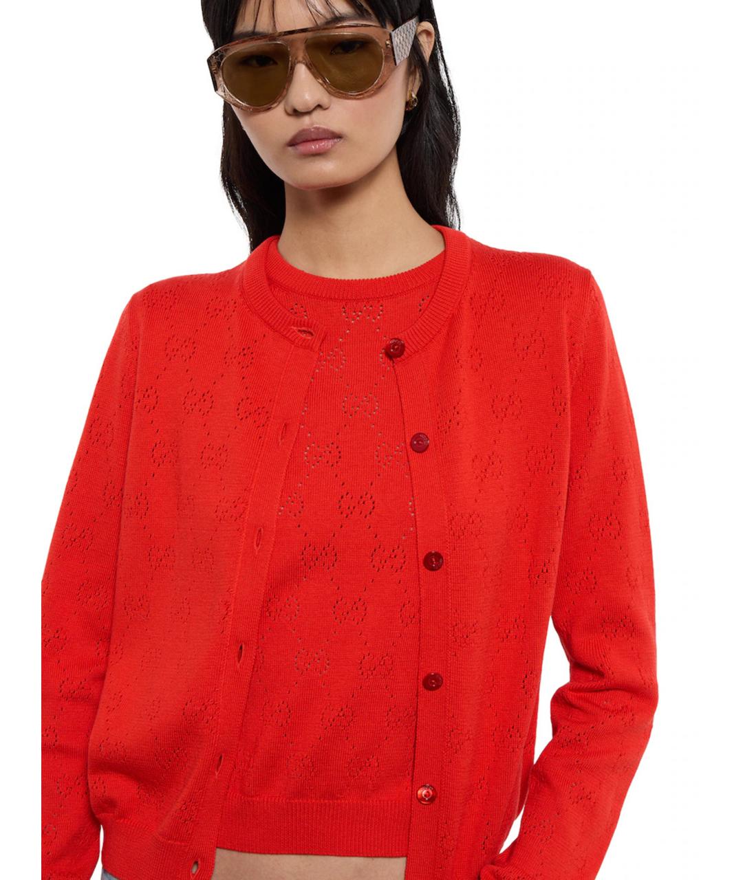 GUCCI Красный хлопковый джемпер / свитер, фото 4