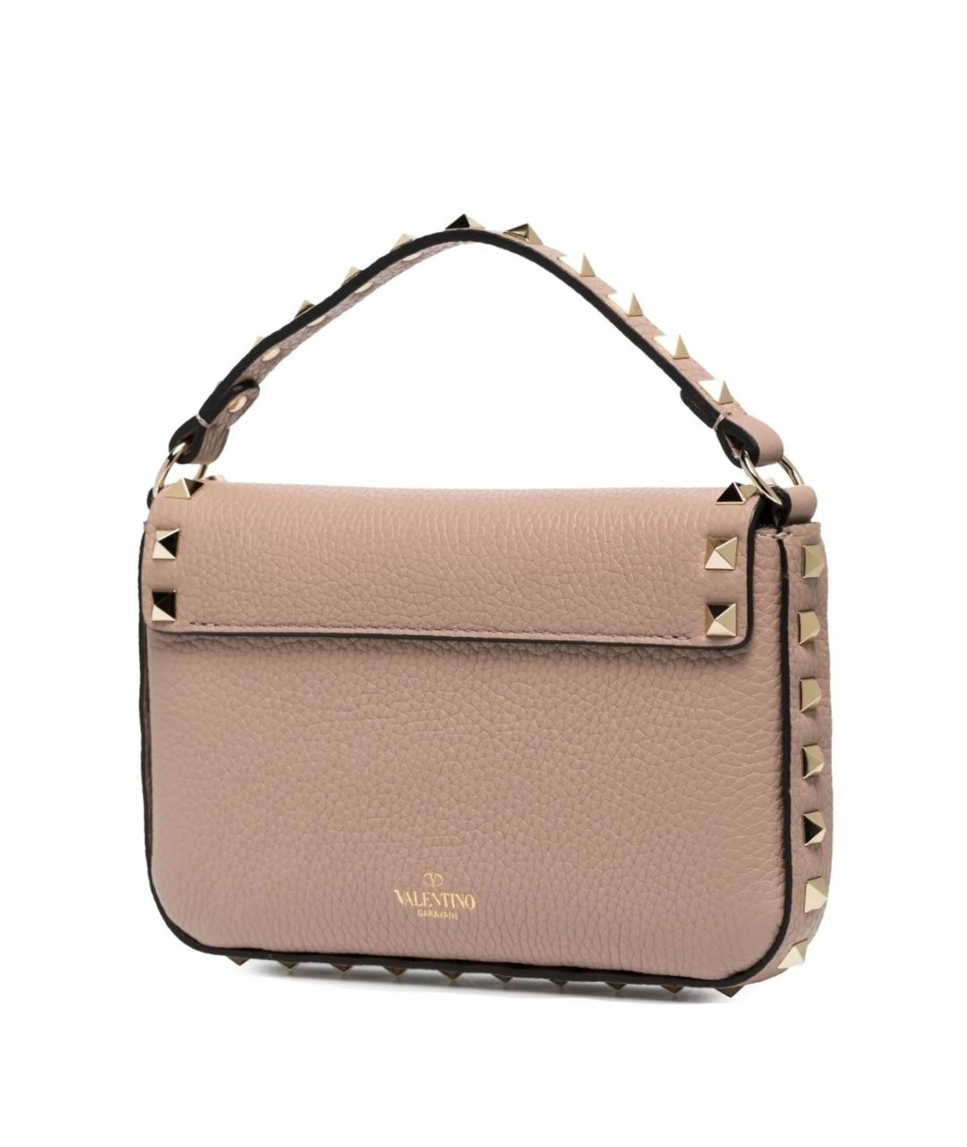 VALENTINO Розовая кожаная сумка с короткими ручками, фото 3