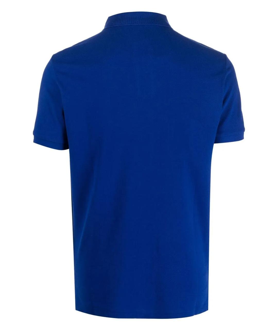 POLO RALPH LAUREN Синее хлопковое поло с коротким рукавом, фото 2
