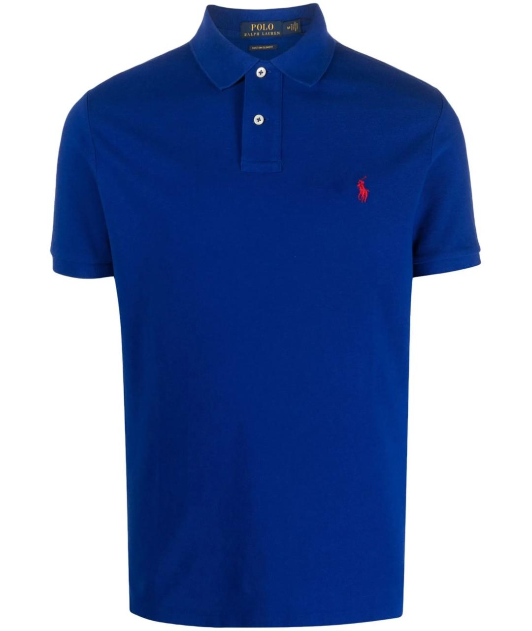 POLO RALPH LAUREN Синее хлопковое поло с коротким рукавом, фото 1