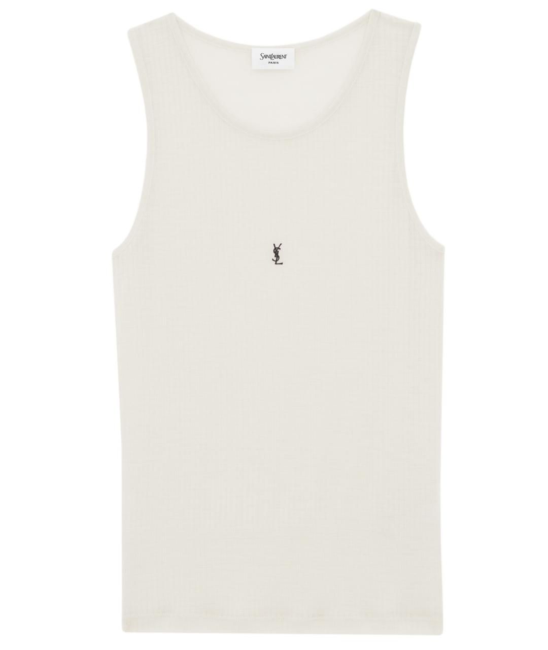 SAINT LAURENT Белая хлопковая майка, фото 1
