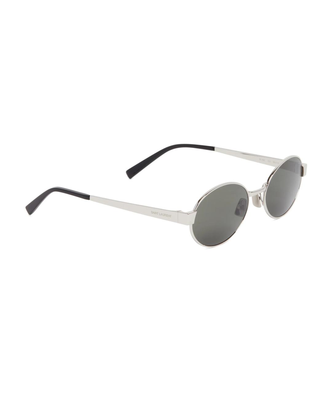SAINT LAURENT Серебряные металлические солнцезащитные очки, фото 2