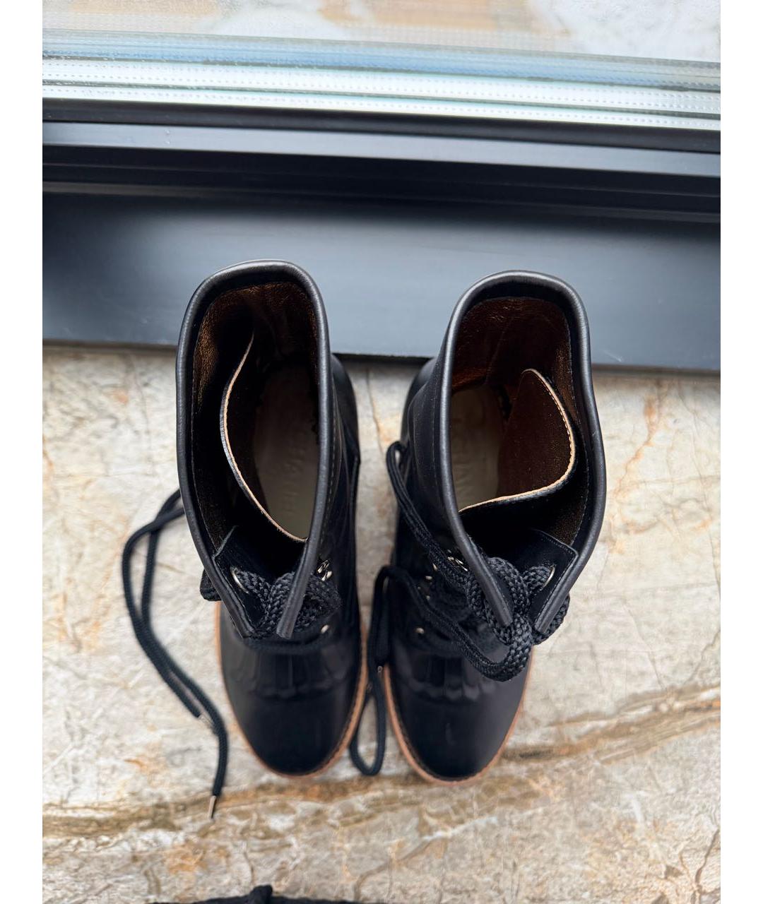 CHANEL Черные кожаные ботинки, фото 3