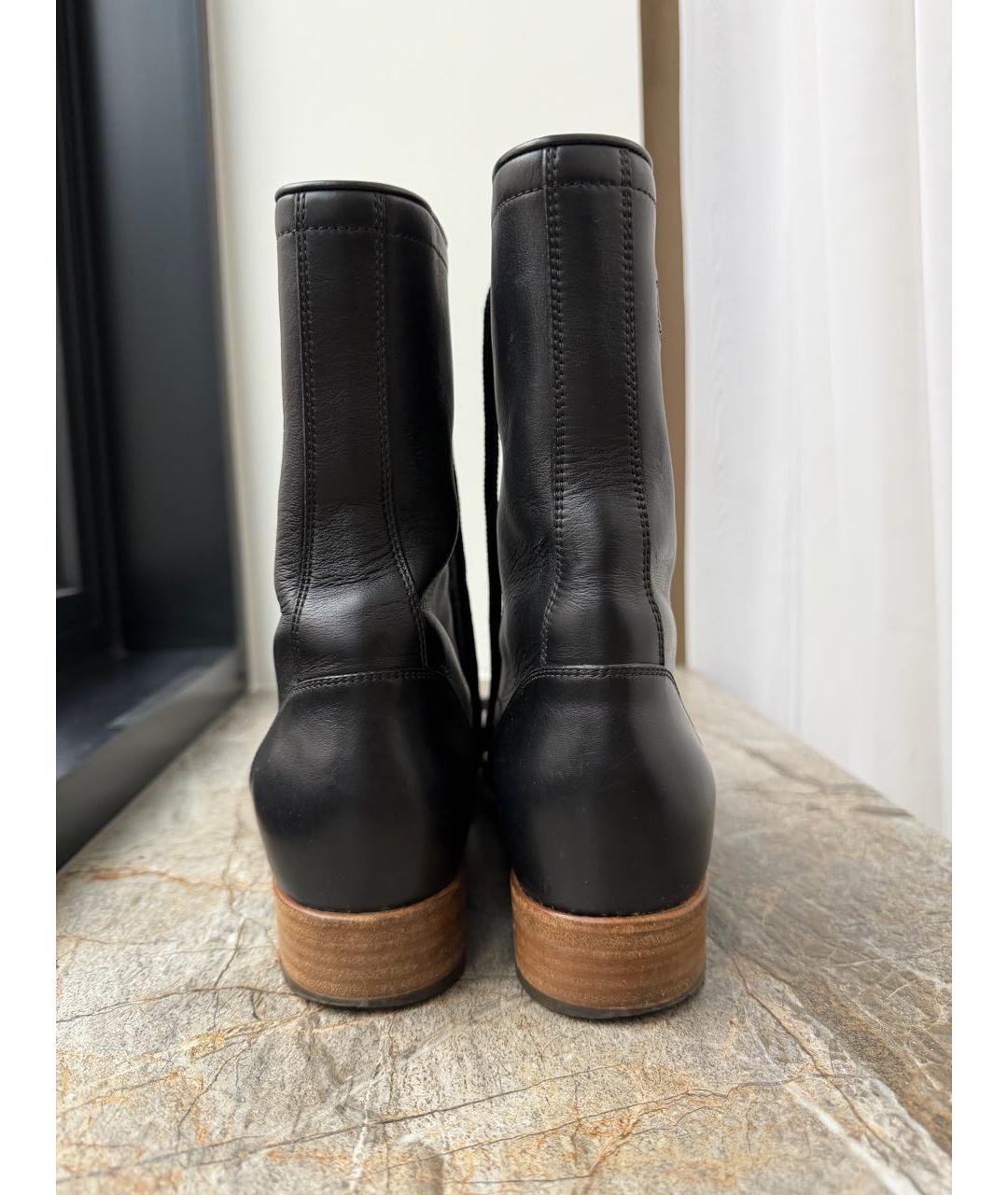 CHANEL Черные кожаные ботинки, фото 4