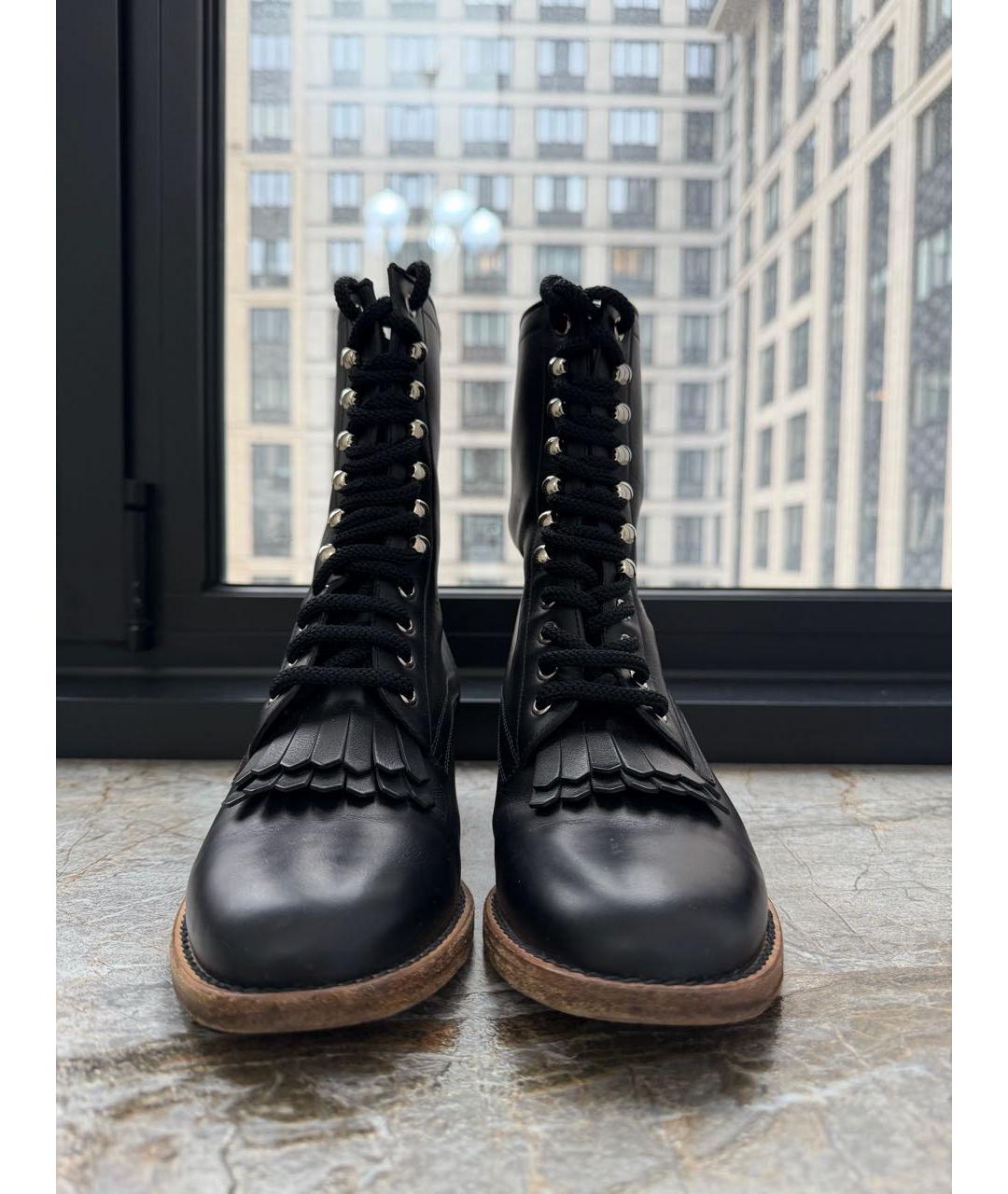 CHANEL Черные кожаные ботинки, фото 2