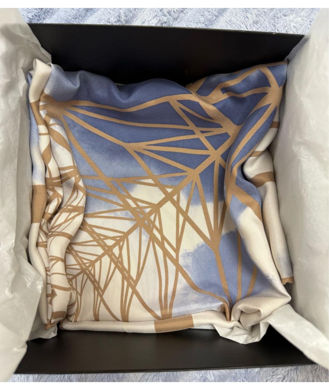 CHANEL Голубой шелковый платок, фото 4