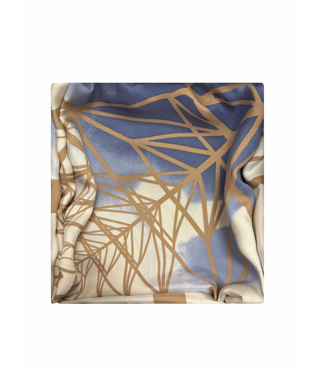 CHANEL Голубой шелковый платок, фото 1