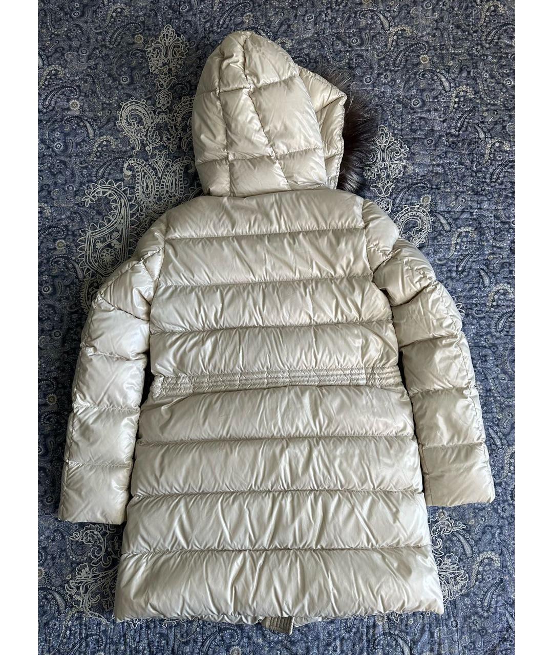 MONCLER Бежевый полиамидовый пуховик, фото 2