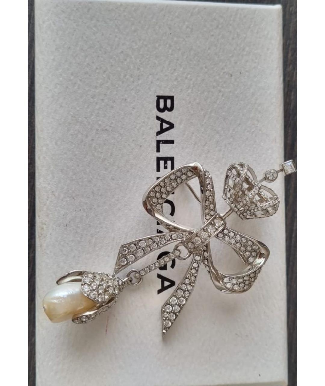 BALENCIAGA Белая металлическая булавка / брошь, фото 9