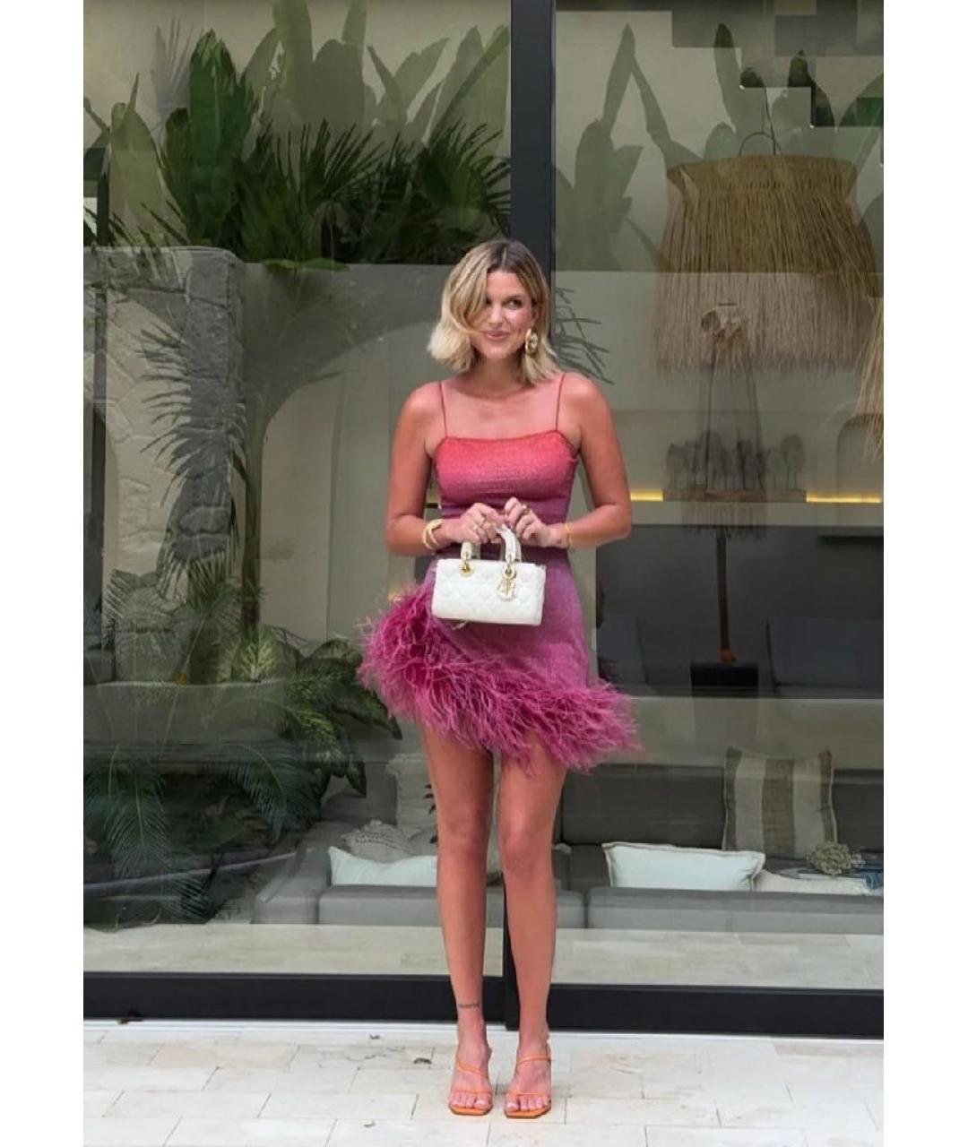 OSEREE Розовое полиамидовое коктейльное платье, фото 6