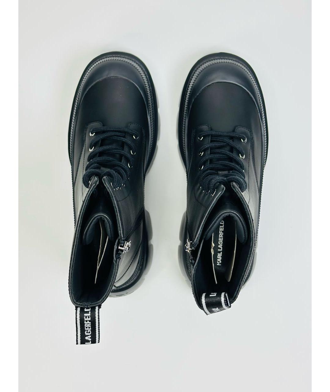 KARL LAGERFELD Черные кожаные ботинки, фото 3