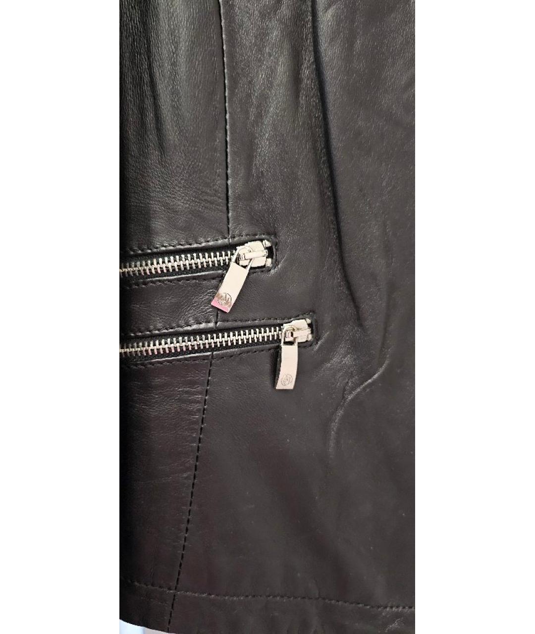 ARMANI JEANS Черная кожаная куртка, фото 8