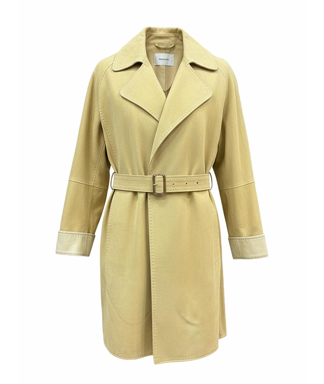 HERMES Желтое замшевое пальто, фото 1