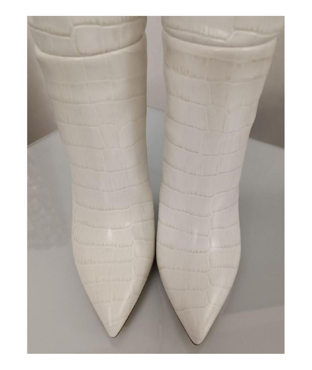 PARIS TEXAS Белые кожаные сапоги, фото 3