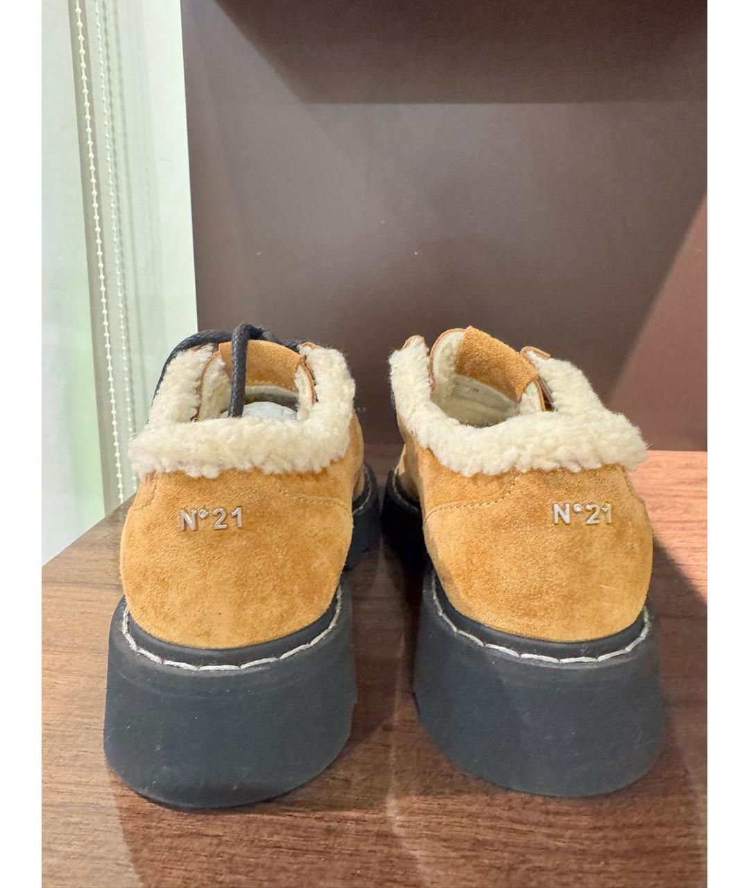 NO. 21 Бежевые замшевые ботинки, фото 4