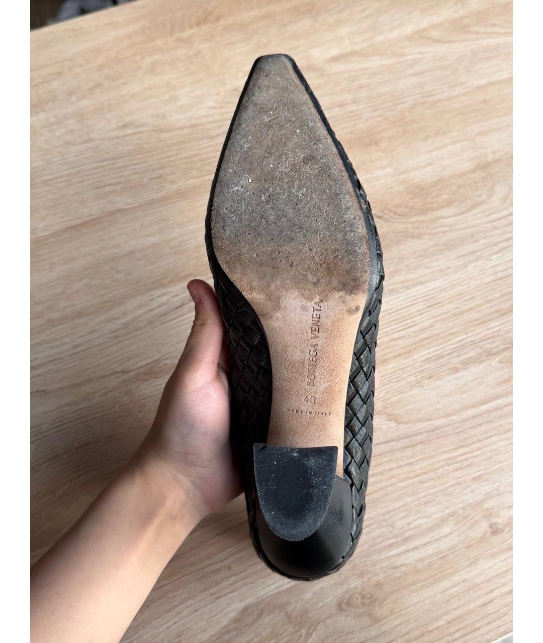 BOTTEGA VENETA Черные кожаные туфли, фото 4
