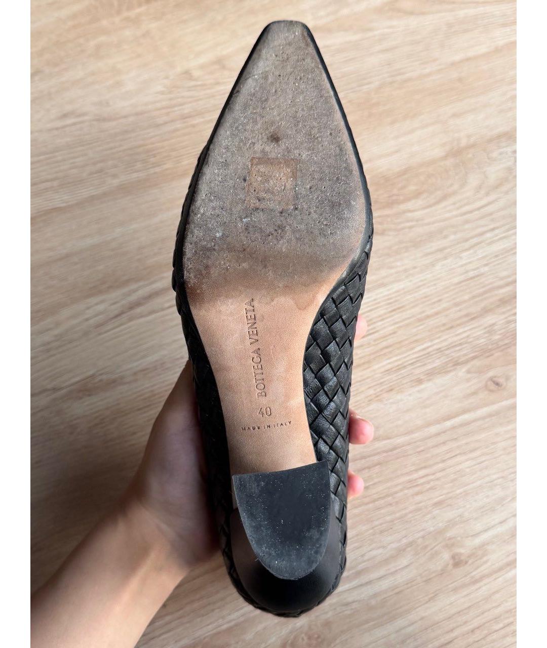 BOTTEGA VENETA Черные кожаные туфли, фото 3