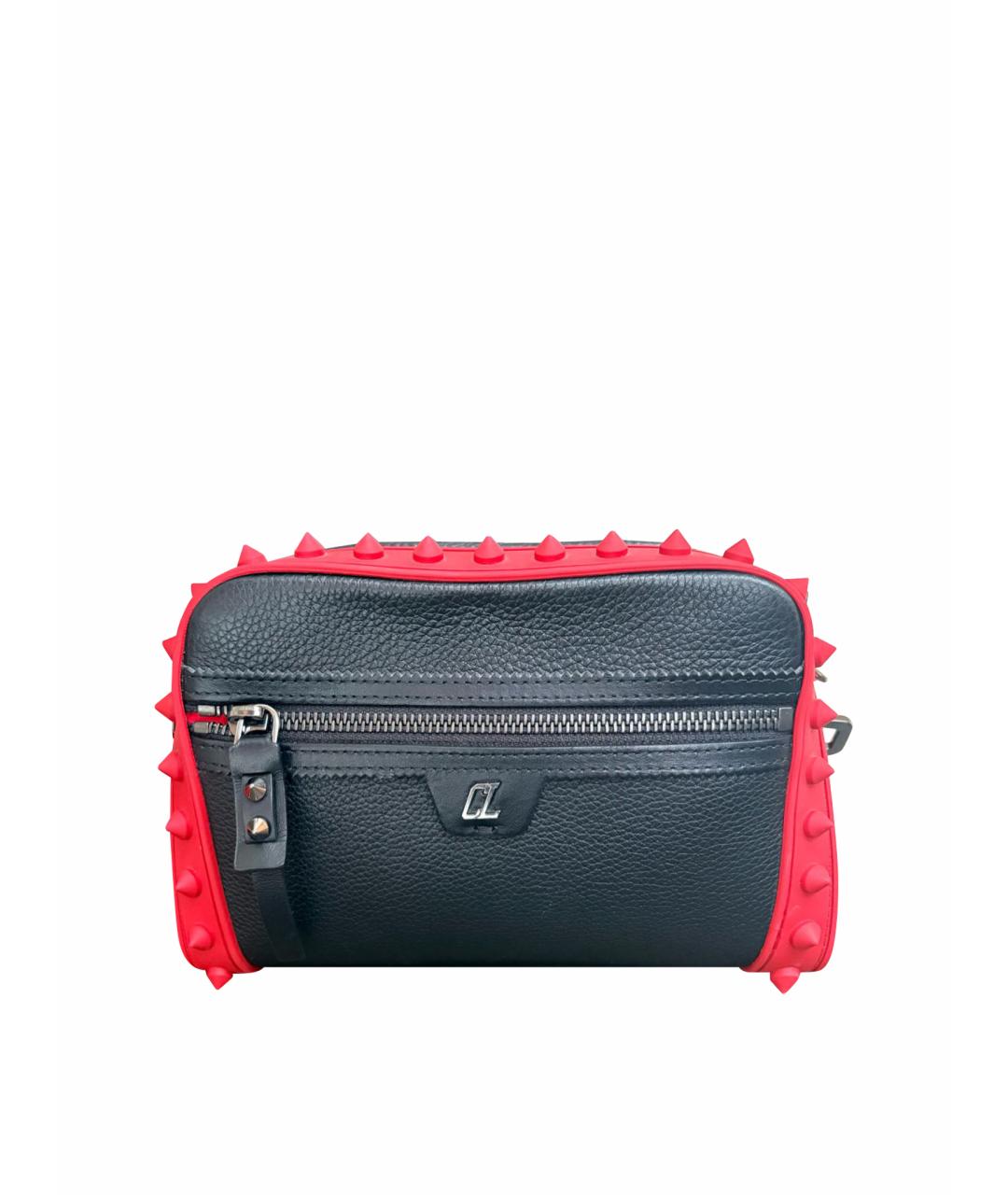CHRISTIAN LOUBOUTIN Черная кожаная сумка через плечо, фото 1