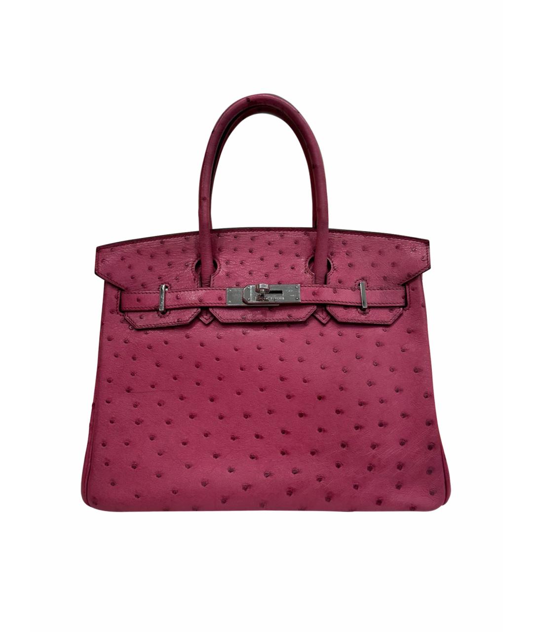 HERMES Розовая сумка с короткими ручками из экзотической кожи, фото 1