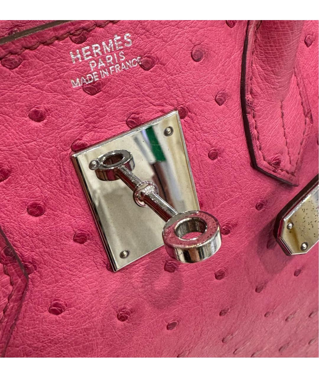 HERMES Розовая сумка с короткими ручками из экзотической кожи, фото 6