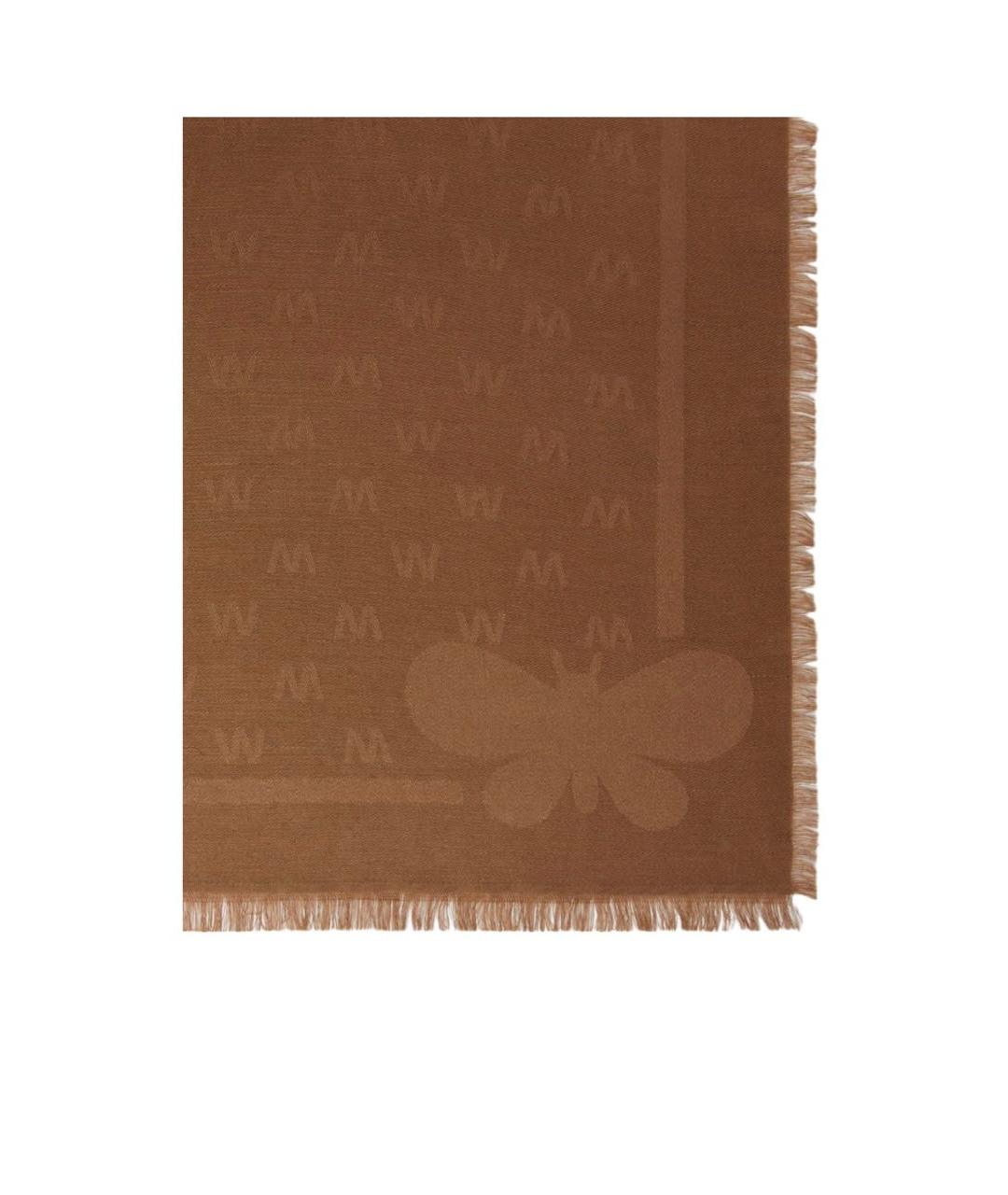 WEEKEND MAX MARA Коричневый шерстяной шарф, фото 1