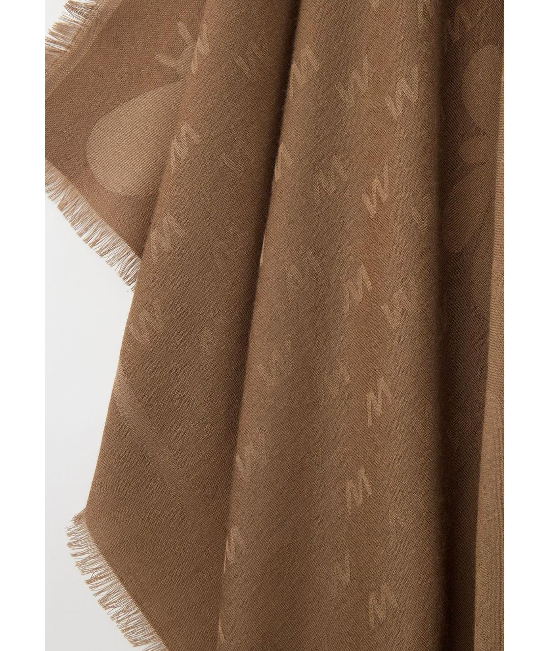 WEEKEND MAX MARA Коричневый шерстяной шарф, фото 2