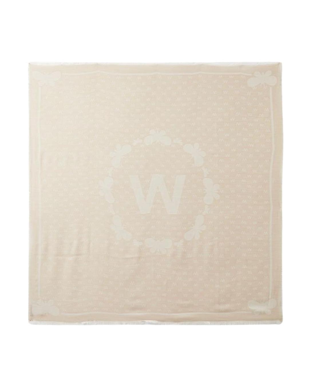 WEEKEND MAX MARA Бежевый шерстяной шарф, фото 1