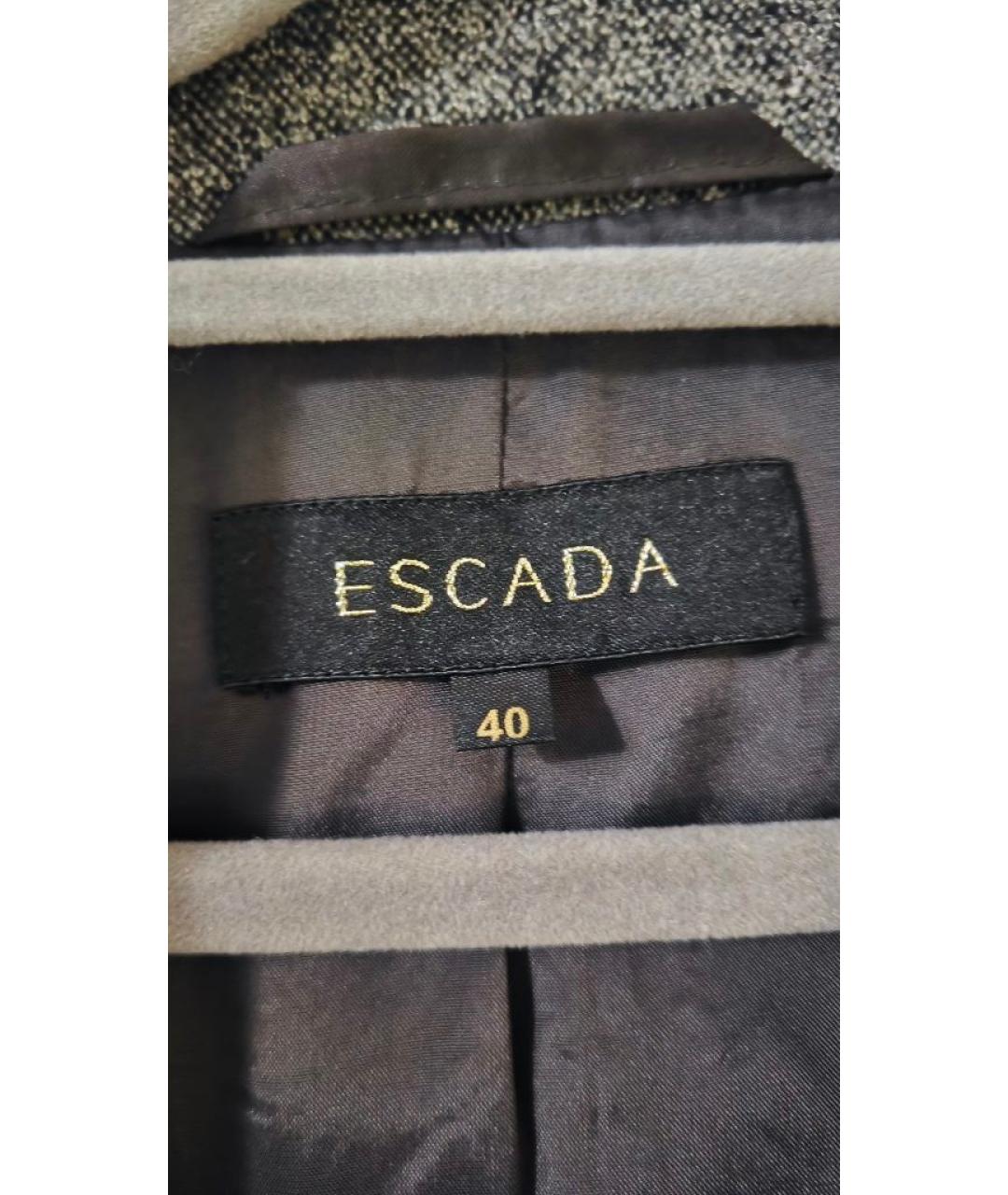 ESCADA Серый шерстяной жакет/пиджак, фото 3