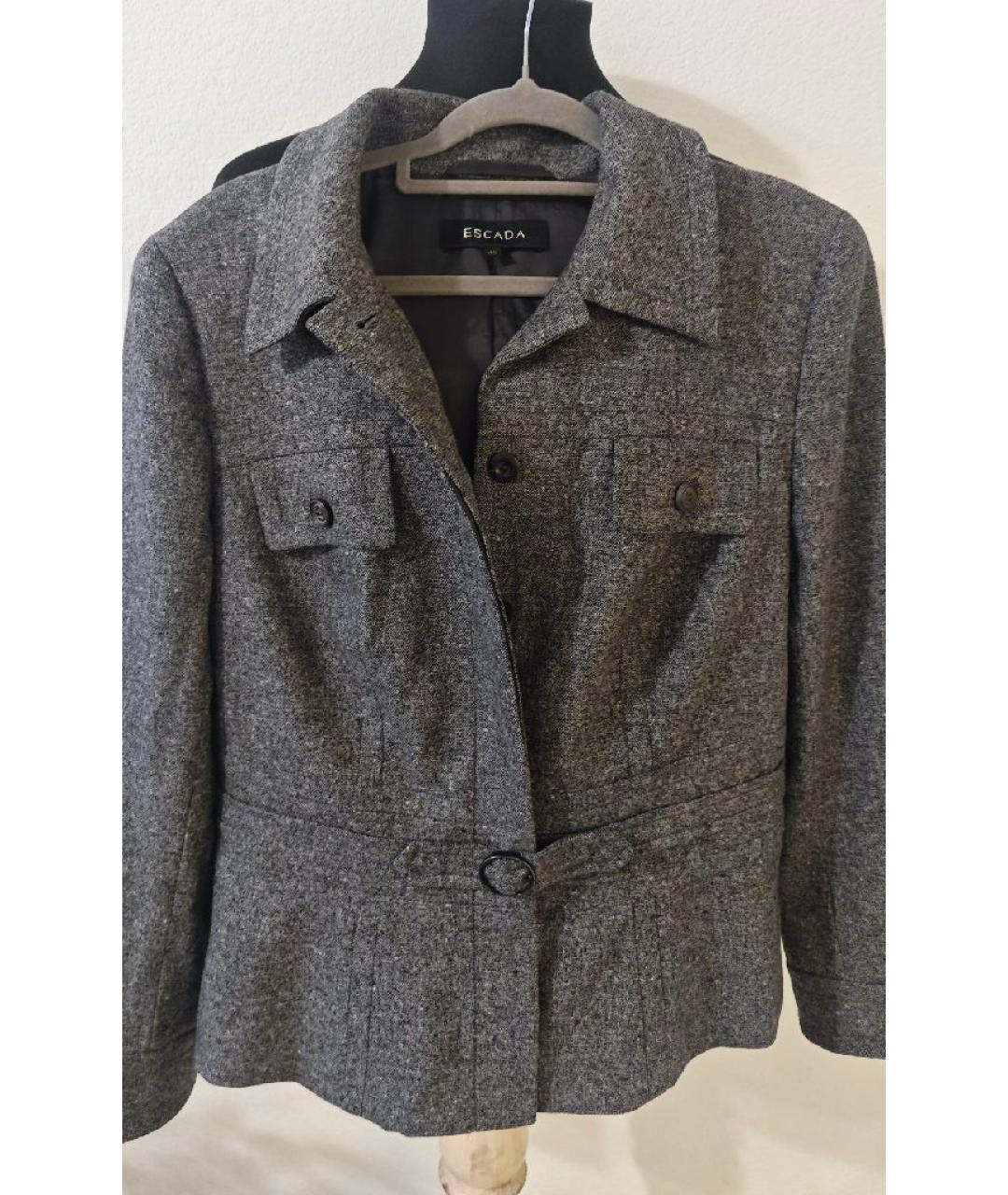 ESCADA Серый шерстяной жакет/пиджак, фото 9