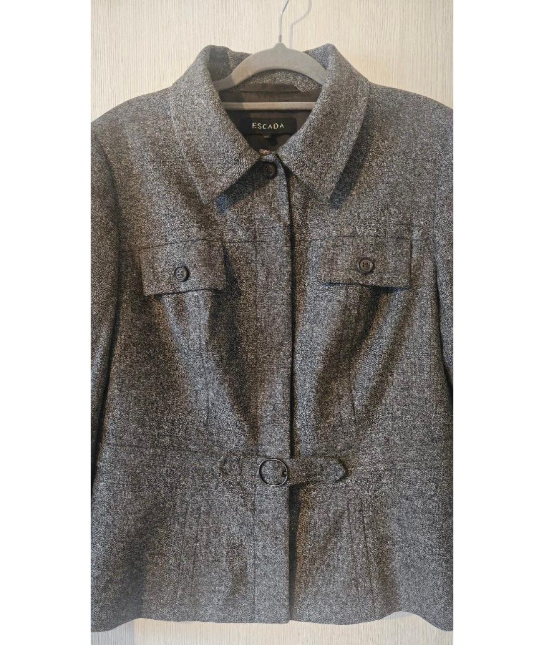 ESCADA Серый шерстяной жакет/пиджак, фото 4