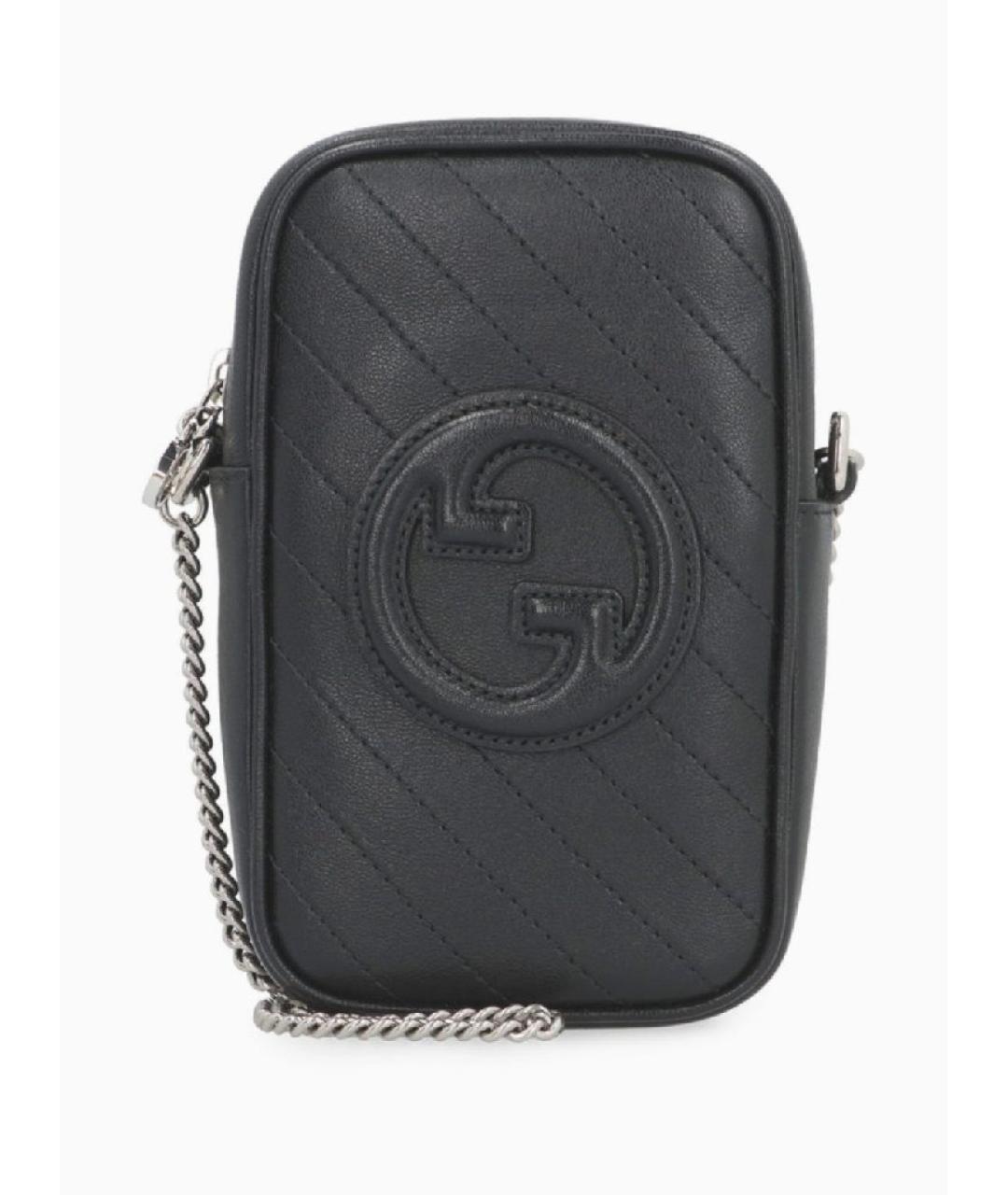 GUCCI Черная кожаная сумка через плечо, фото 4